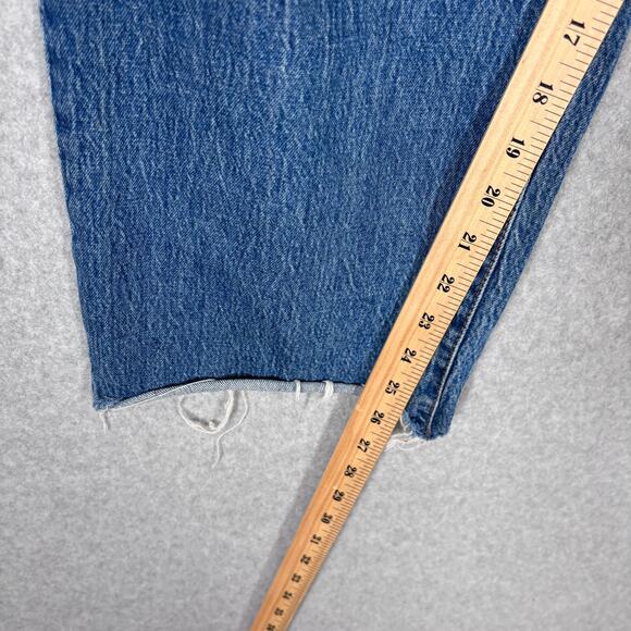 Universal Thread Jeans 16 Vintage Straight‎ Crop Knee Holes Raw Frayed Stretch - Picture 7 of 8
